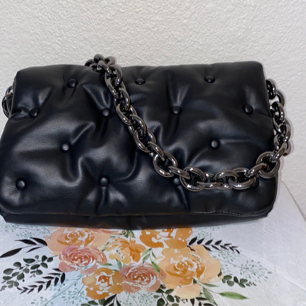 Zara black faux leather